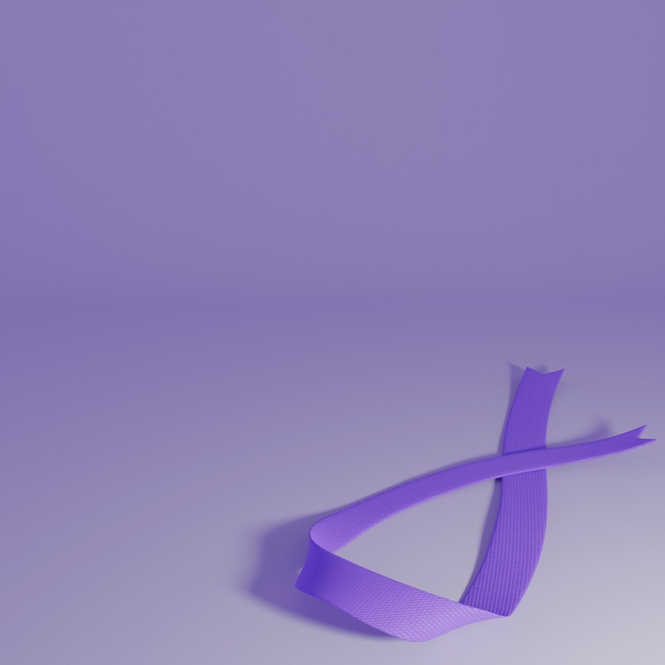 A 3D render of Coda's lavender ribbon